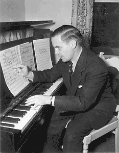 George Antheil composing, 1940s Hollywood, http://otherminds.org/html/Antheilphotos.html